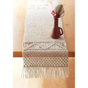 COPY - Wild Sage Macrame 90x14 Inch Table Runner in Natural Bohemian Boho Style…